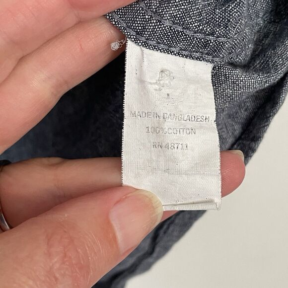 Falls Creek Men’s Large Button Down Shirt Short Sleeve Fish Blue Gray Modern Fit - Picture 3 of 6